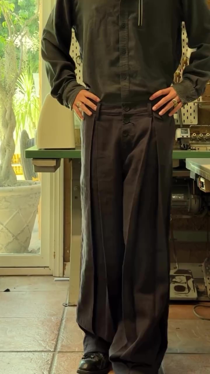 Casual Single-breasted Linen Wide-leg Pants - Image 5
