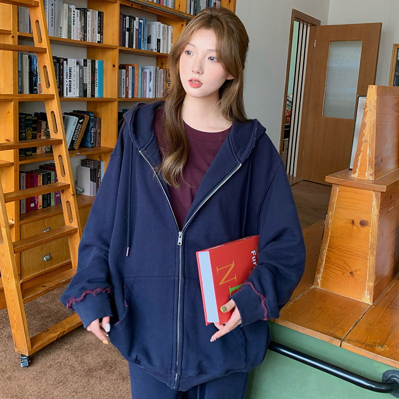 Autumn And Winter Simplicity Hooded Brushed Sweater Coat For Women - Image 7