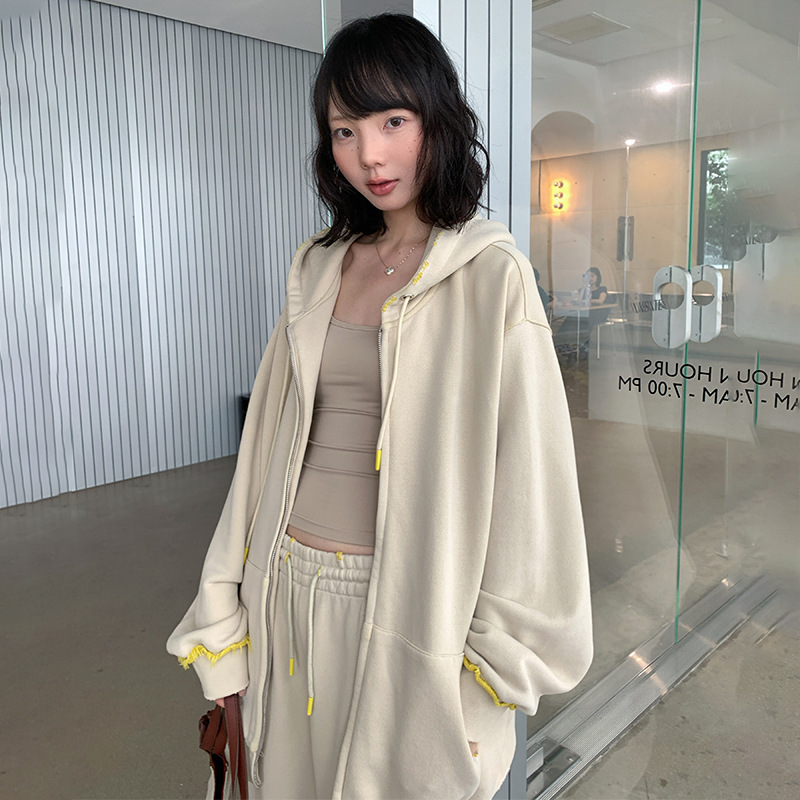 Autumn And Winter Simplicity Hooded Brushed Sweater Coat For Women - Image 2