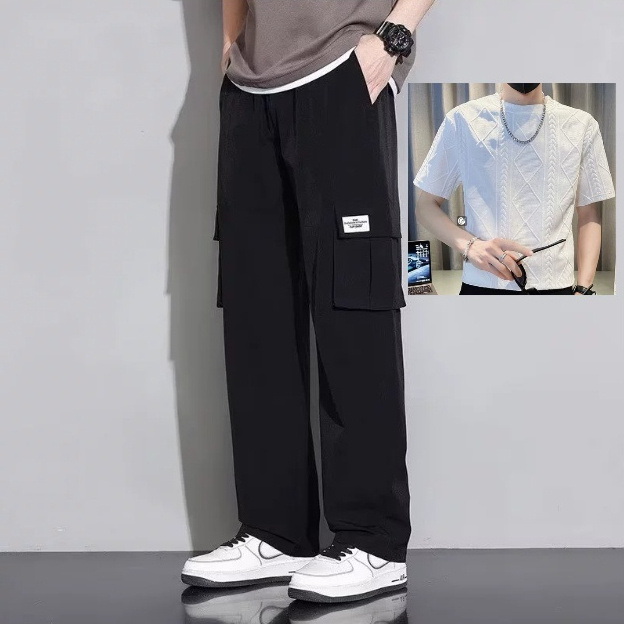 Men's Summer New Ice Silk Overalls - Image 7
