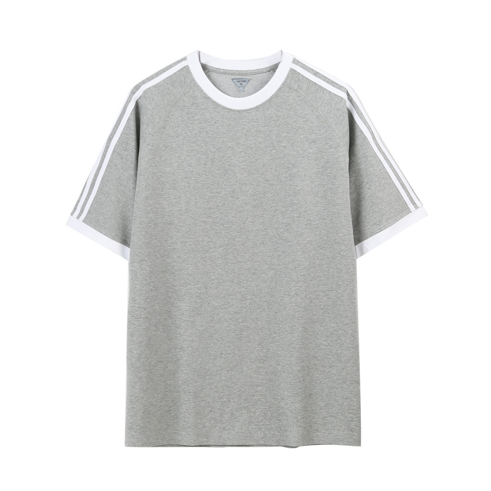 Men's And Women's Ice Silk Stripes Five-point Top - Image 8