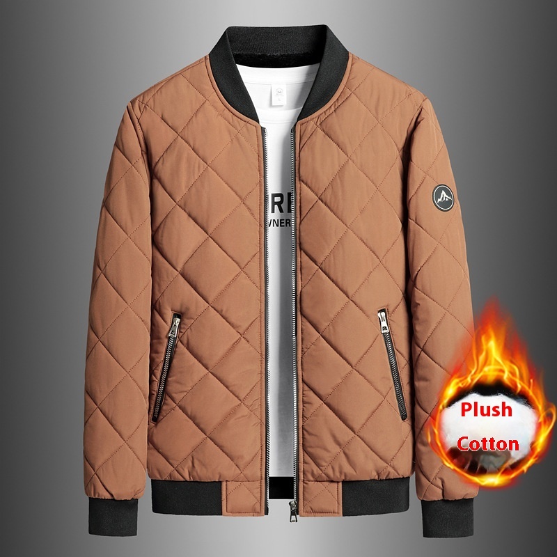 Plus Size Winter Down Cotton Jacket Casual Men's Fleece-lined Thickening Stand Collar - Image 6