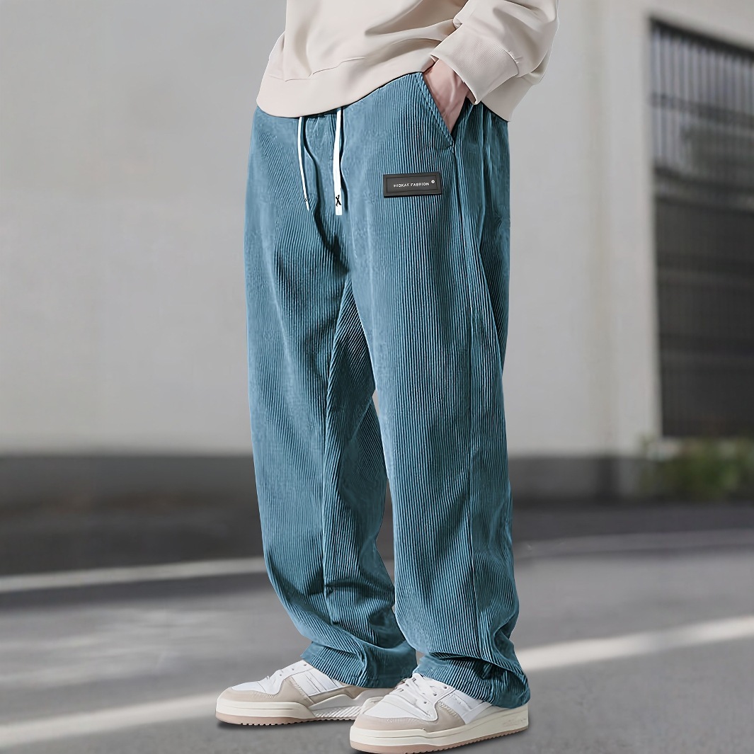 Fashionable European-style American-style Draping Straight Corduroy Trousers - Image 5