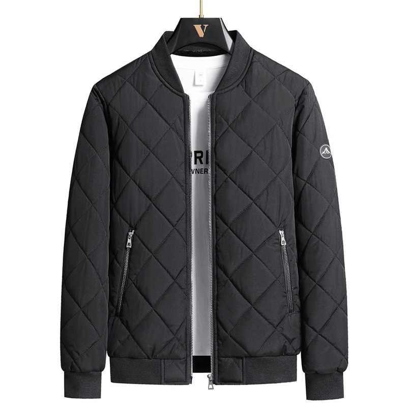 Plus Size Winter Down Cotton Jacket Casual Men's Fleece-lined Thickening Stand Collar - Image 4