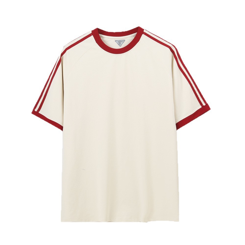 Men's And Women's Ice Silk Stripes Five-point Top - Image 7