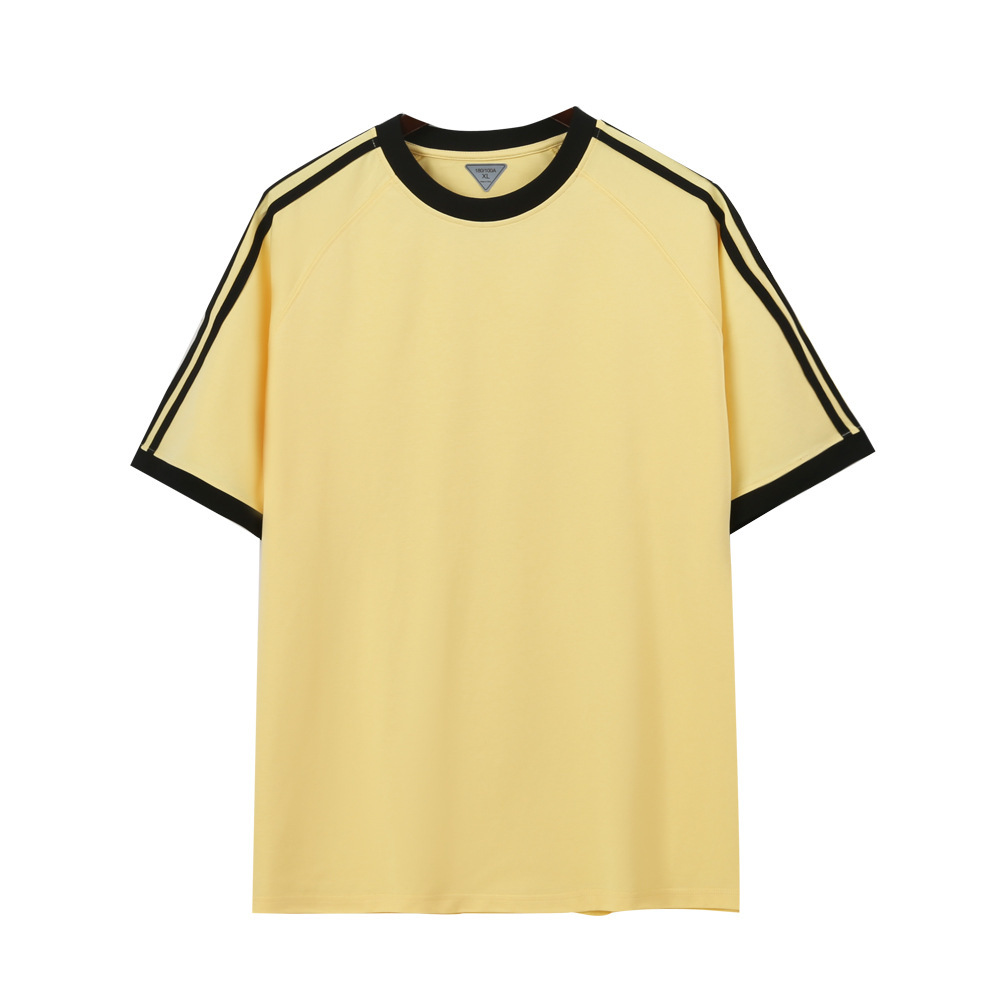 Men's And Women's Ice Silk Stripes Five-point Top - Image 6