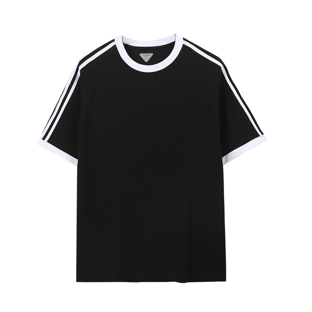 Men's And Women's Ice Silk Stripes Five-point Top - Image 2