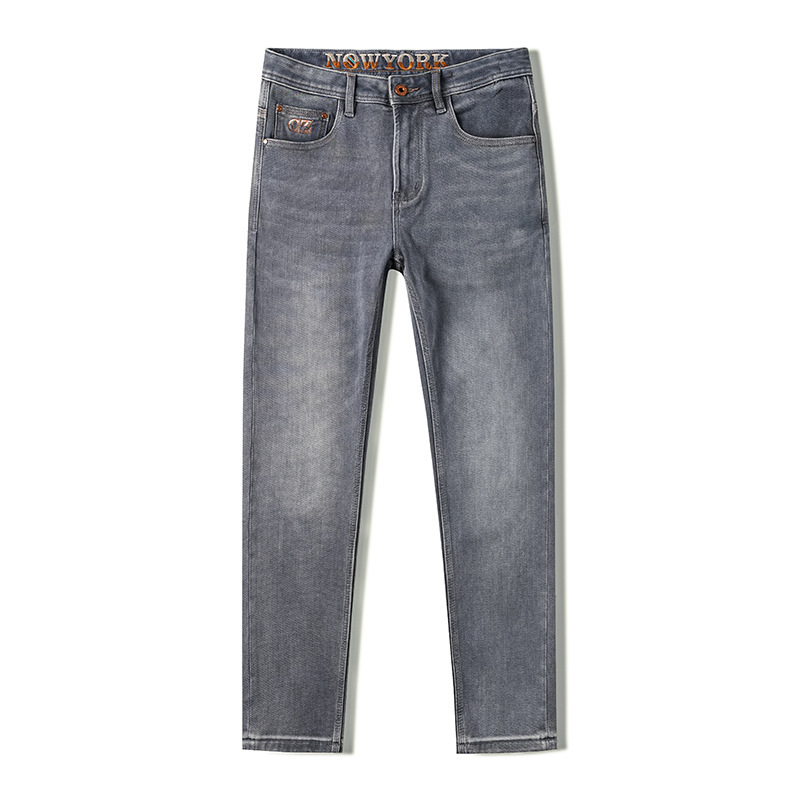 Classic Light Luxury Fit Slimming Retro Jeans Gray - Image 3