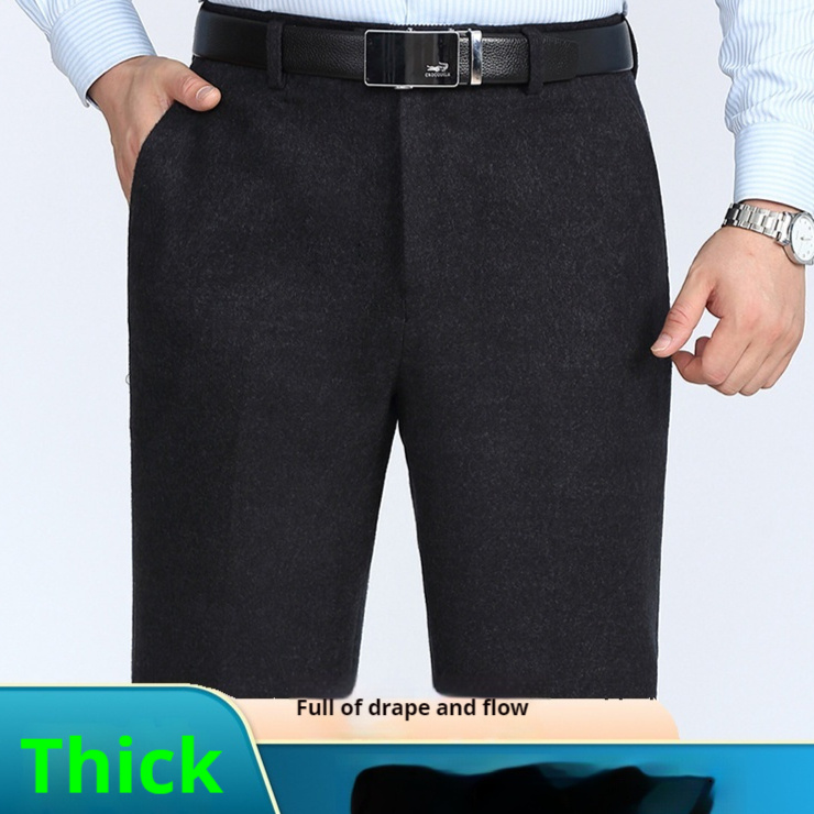 Suit Pants Men's Loose Straight High Waist Deep Middle-aged And Elderly - Image 3